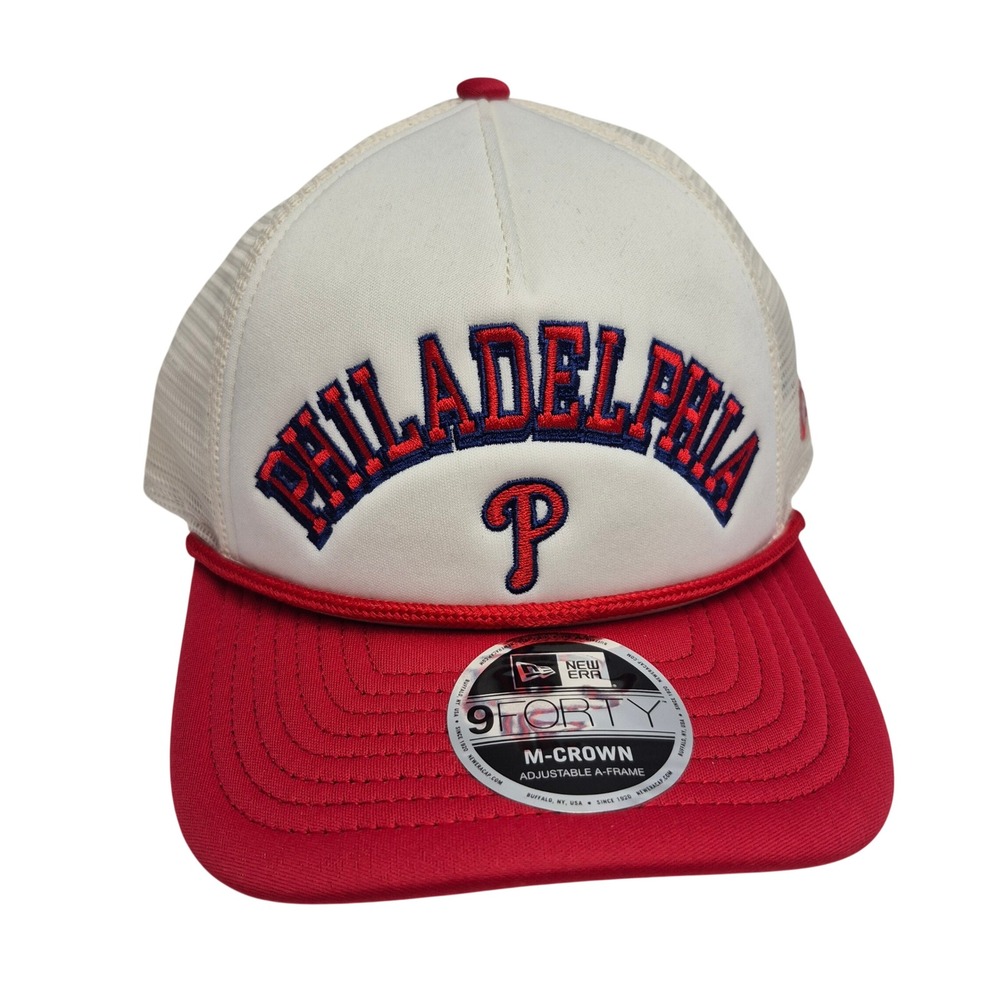 Philadelphia Phillies White & Red Snapback Adjustable M-Crown Baseball Cap Hat